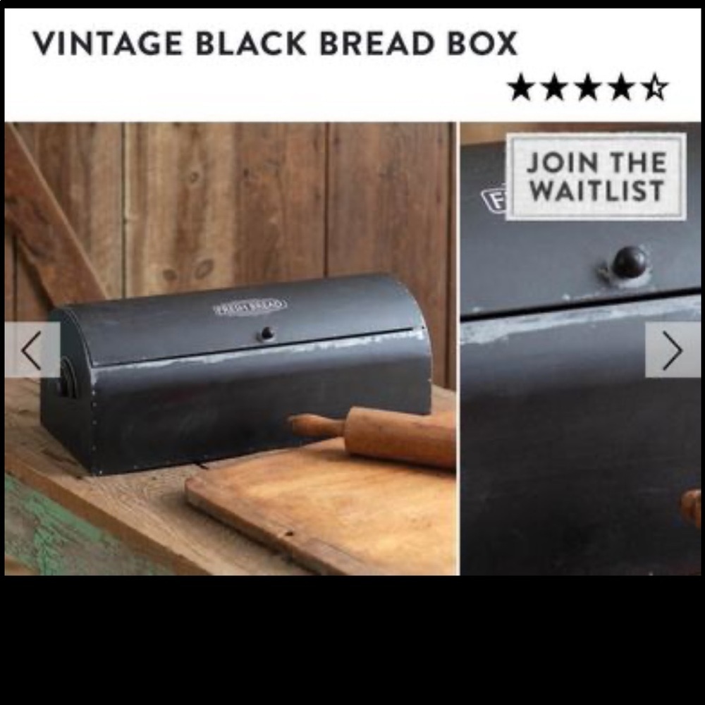 Decor Steals Vintage Black Bread Box